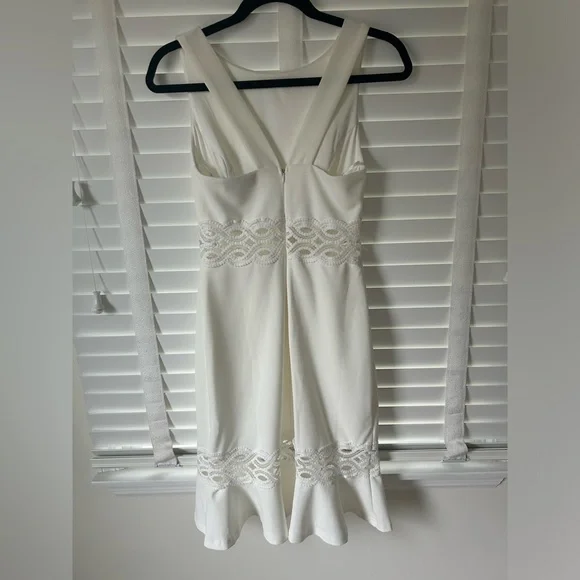 Lulus Midi Dress In the Name of Love White Crochet Lace Trumpet Bridal Small - Picture 9 of 14